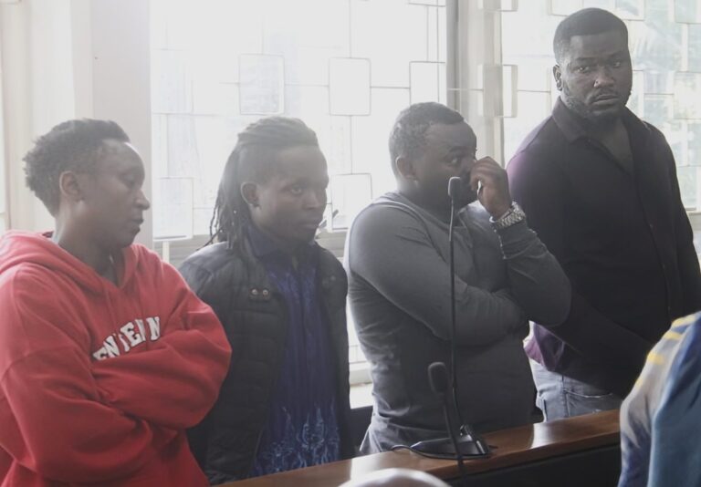 Four men in court after being found with several phones, toy gun, rubber bullets